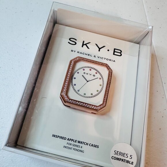 Sky-B Rose Gold Apple Watch Case and Blue Silicone Band Compatible with Series 4 - Picture 8 of 10